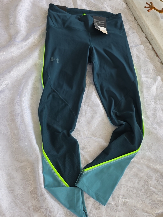 Under Armour Pants - Under Armour Dark Teal Leggings with Neon Yellow Trim